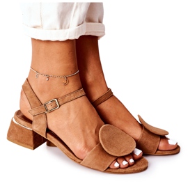 Sandale cu toc înalt din piele de căprioară Maciejka 5198A-29 Roșu maro Sandale cu toc înalt din piele de căprioară Maciejka 5198A-29 Roșu maro