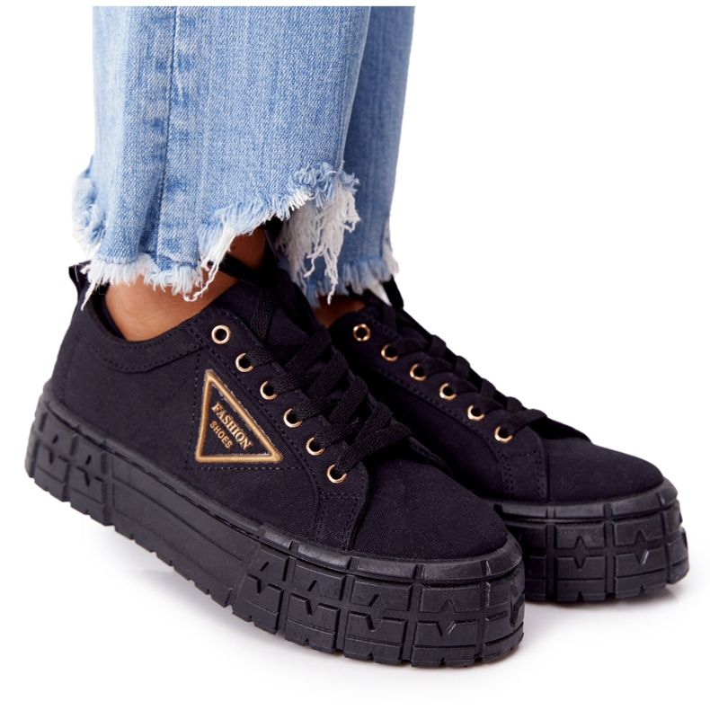 Adidași de damă pe platforma de viață Black Big City negru