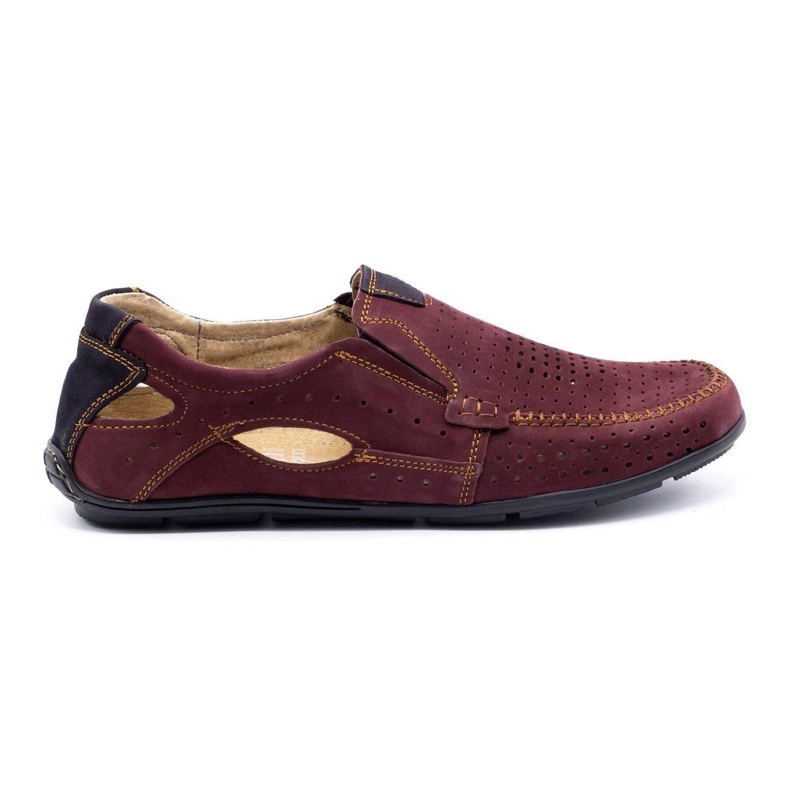 Olivier Încălțăminte pentru bărbați mocasini 91K vara burgundy roșu Olivier Încălțăminte pentru bărbați mocasini 91K vara burgundy roșu