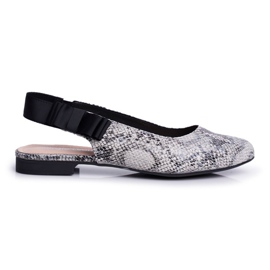 Balerini pentru femei Sergio Leone Grey Snake BL615 Lilon bej negru gri