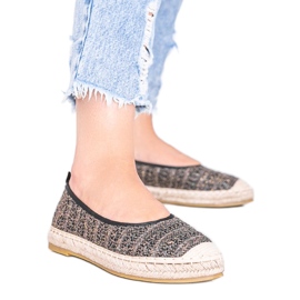 Espadrile maro cu fir de aur Zoey