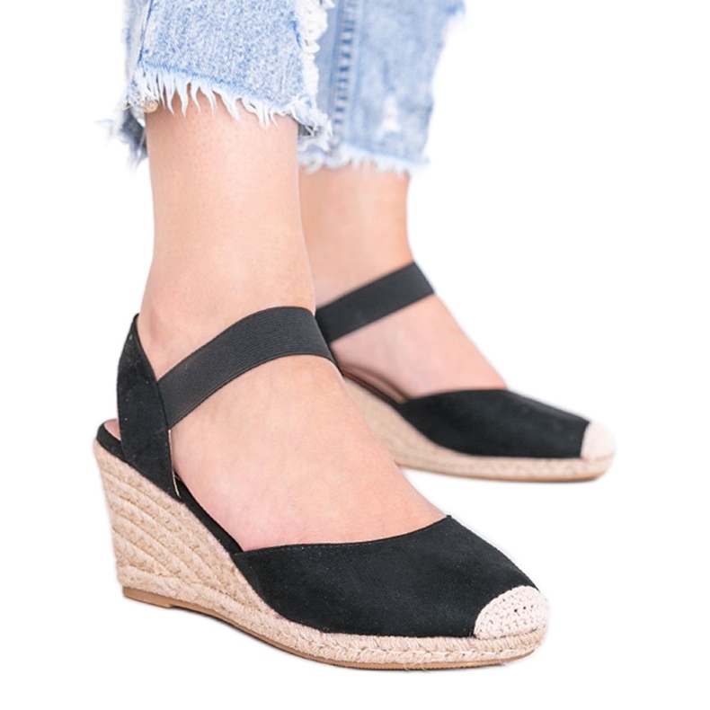 Espadrile negre pe pană de Louise negru