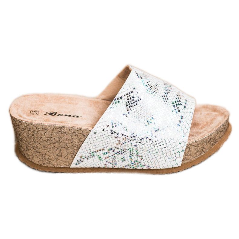 Bona Papuci cu pană albă