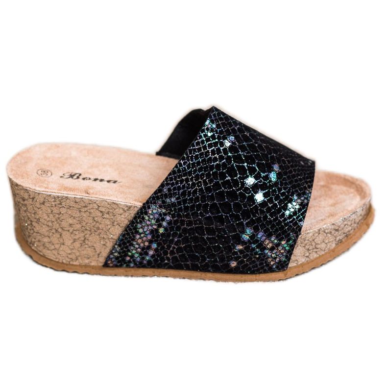 Bona Papuci cu pană neagră negru