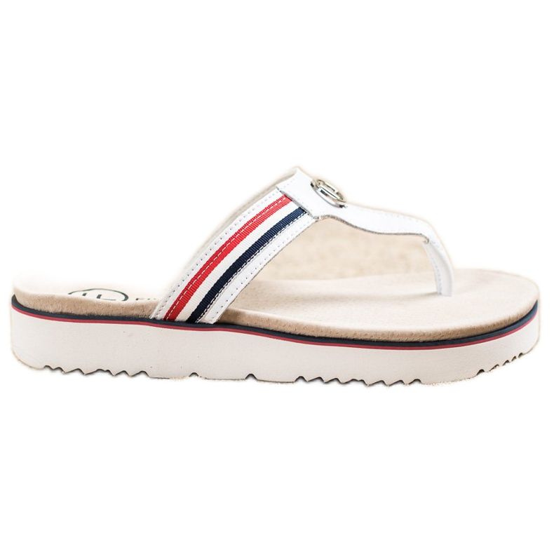 Filippo Flip Flops din piele alb