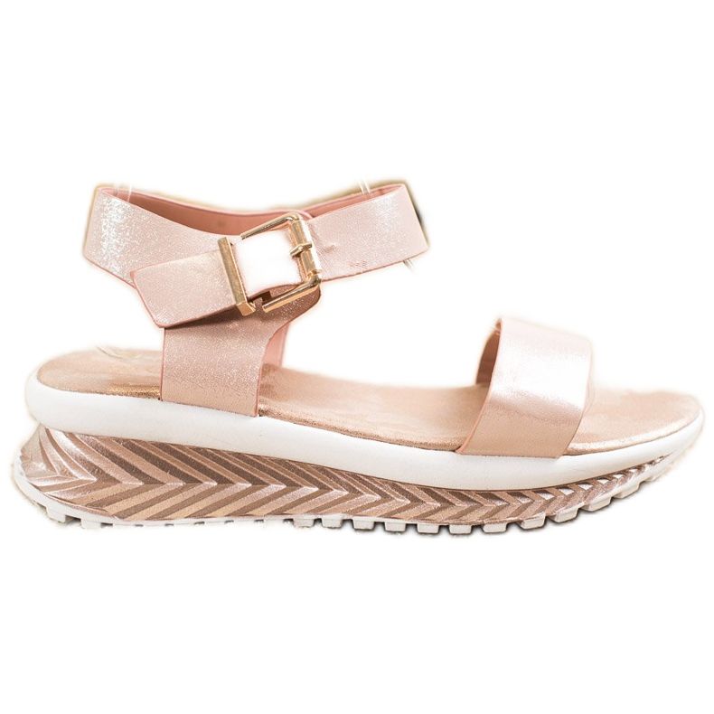 Groto Gogo Sandale Pe Platforma Cu Sclipici bej de aur