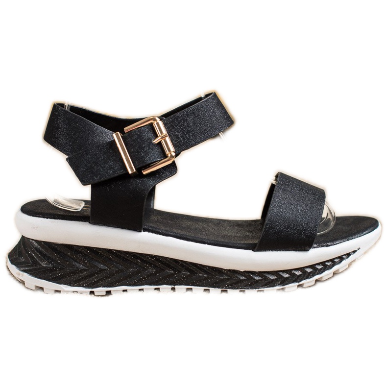 Groto Gogo Sandale Pe Platforma Cu Sclipici negru