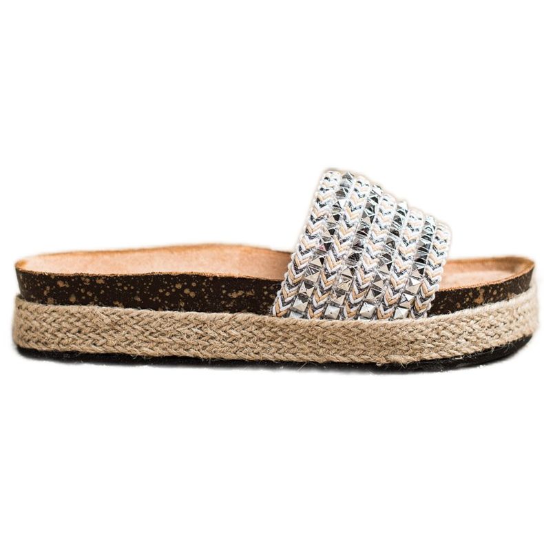 Groto Gogo Papuci Argintii Cu Știfturi gri