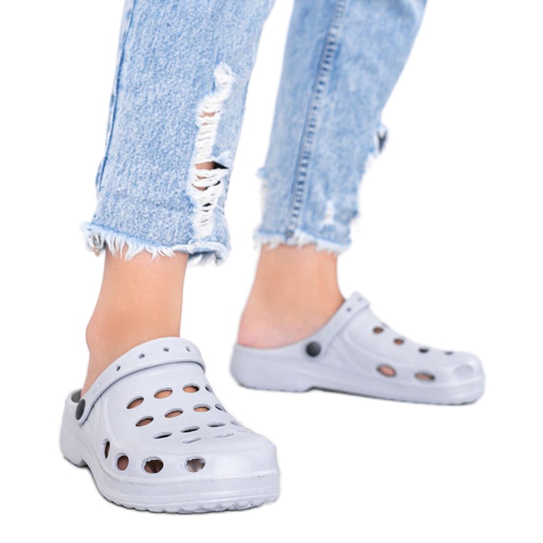 Papuci gri kroks pentru femei Karolinos