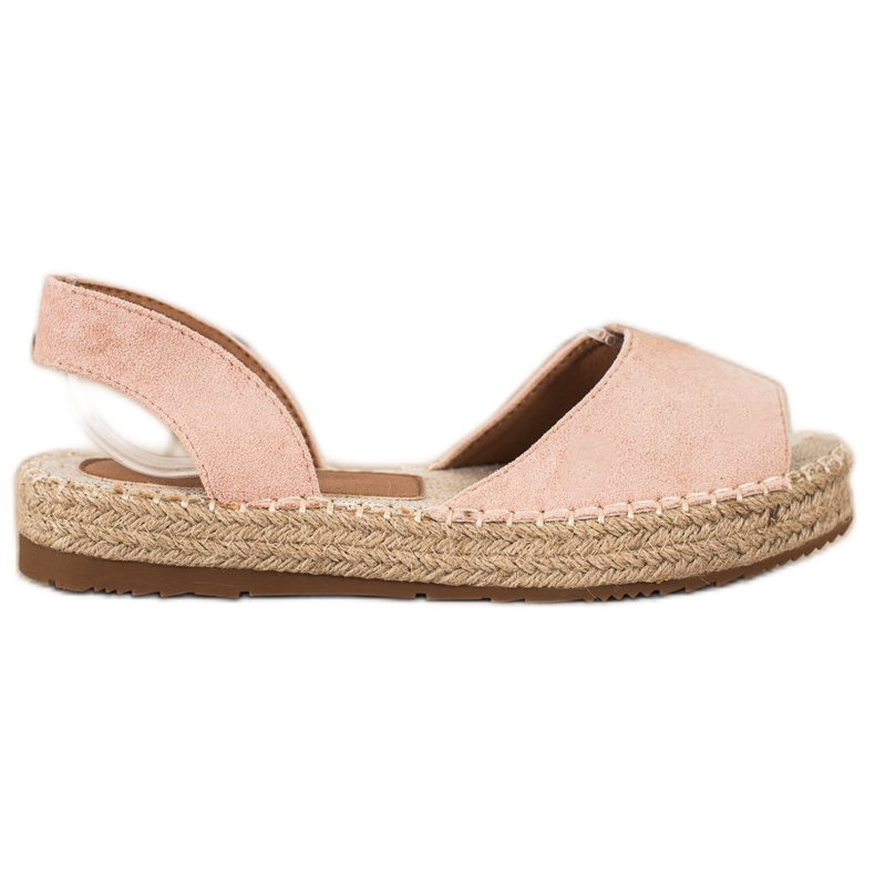 Ideal Shoes Espadrile alunecoase roz Ideal Shoes Espadrile alunecoase roz