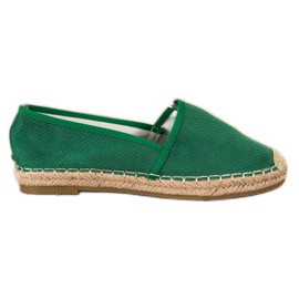 SHELOVET Espadrile deschise verzi verde
