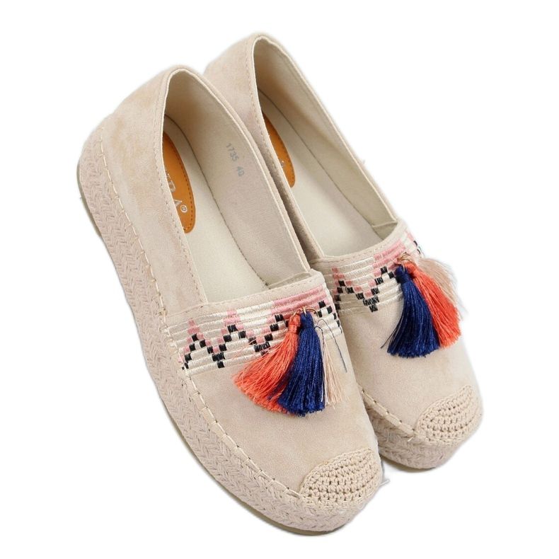 Espadrile cu franjuri bej 1735 Bej