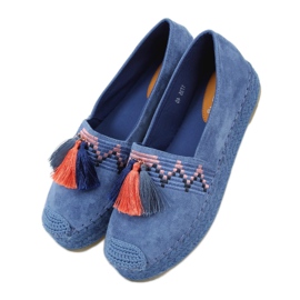 Albastru 1735 Espadrile cu franjuri albastre