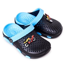 Papuci de spumă pentru copii Kroks Black-Blue Oliver negru albastru Papuci de spumă pentru copii Kroks Black-Blue Oliver negru albastru