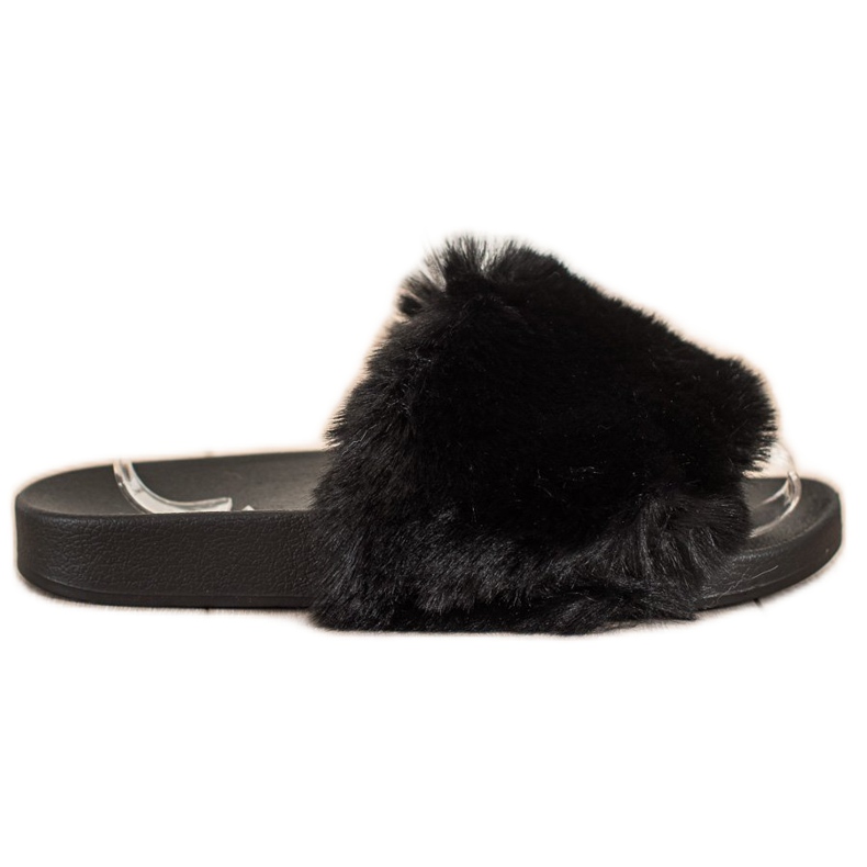 Bona Încălțăminte casual cu blană negru