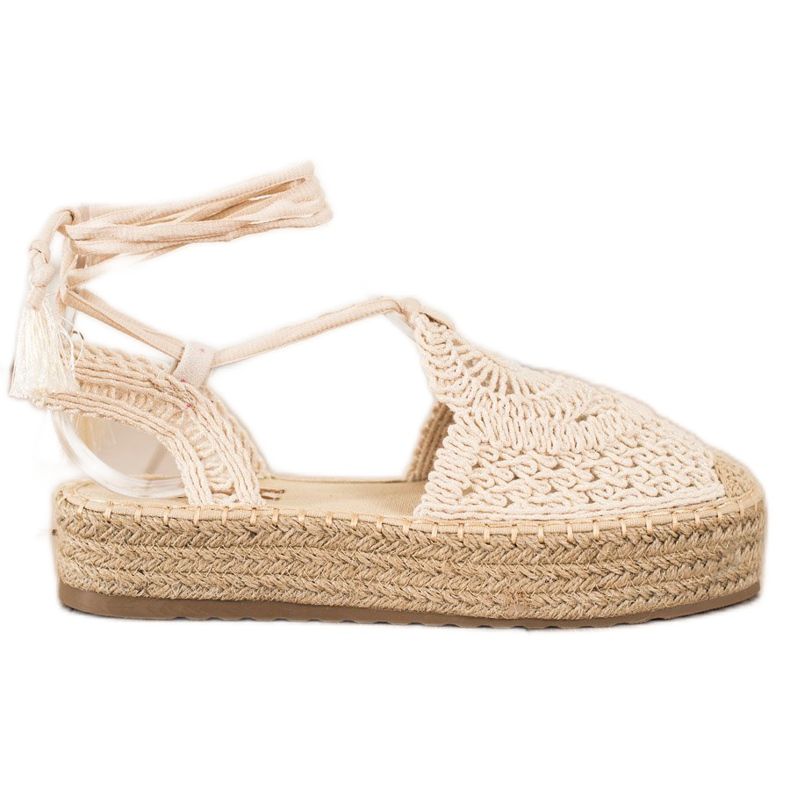 Seastar Espadrile legate pe platformă bej