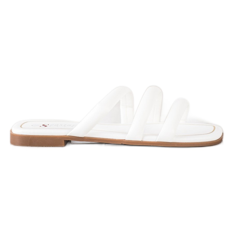 Seastar Papuci din piele ecologică cu curele alb