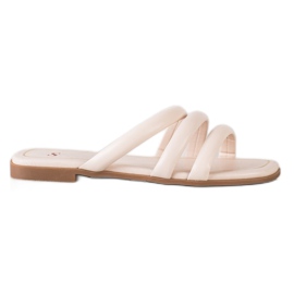 Seastar Papuci din piele ecologică cu curele bej Seastar Papuci din piele ecologică cu curele bej