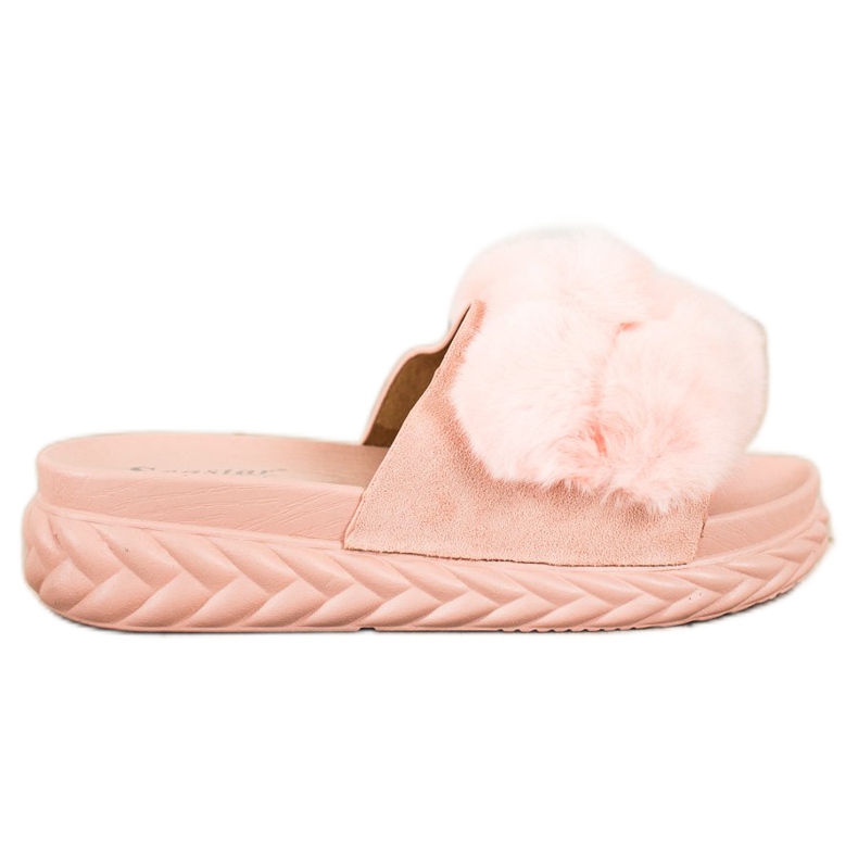 Seastar Papuci roz cu blană Seastar Papuci roz cu blană