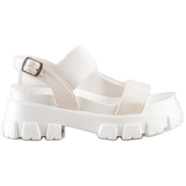 Seastar Sandale albe pe platforma modei