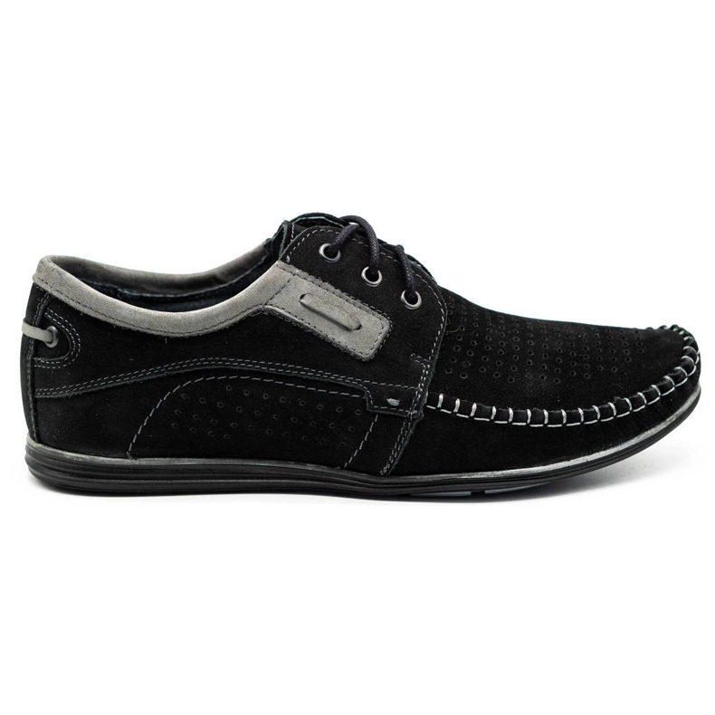 Olivier Mocasini din piele pentru bărbați negri 4228 negru