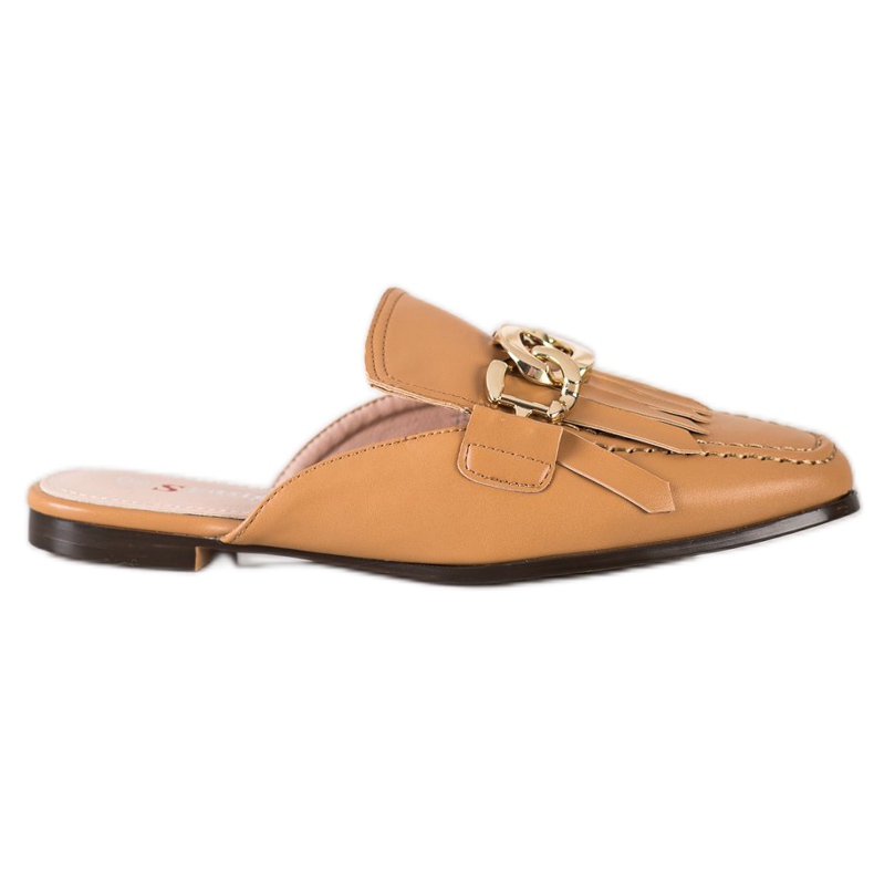 Seastar Papuci eleganți cu ornament maro Seastar Papuci eleganți cu ornament maro