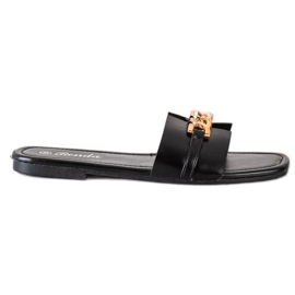 Renda Papuci eleganti cu ornament negru Renda Papuci eleganti cu ornament negru