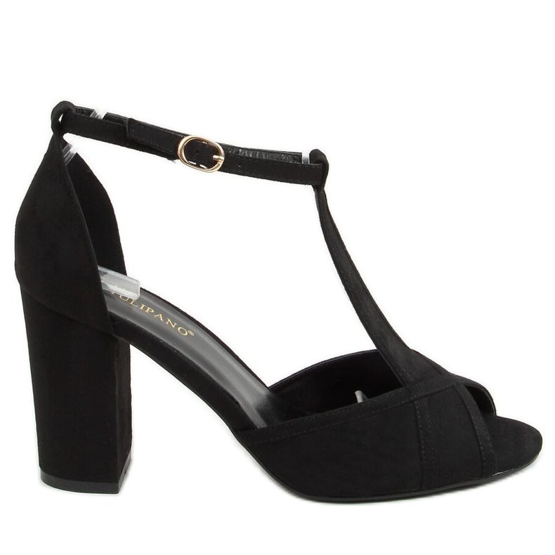 Sandale cu toc negru negru P1L1798-3 Negru