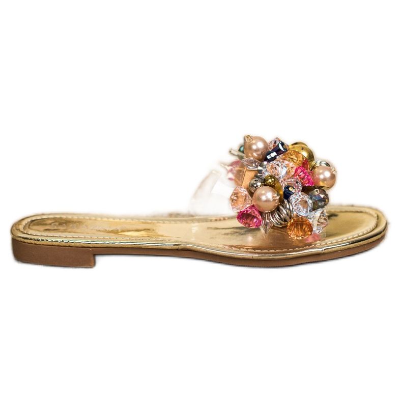 Sabatina Papuci transparenti cu ornamente de aur