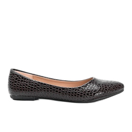 Balerine maro brevetate într-un model de piele de crocodil Mozzare Balerine maro brevetate într-un model de piele de crocodil Mozzare