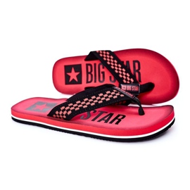 Flip-flops pentru bărbați Big Star HH174811 Roșu negru roşu