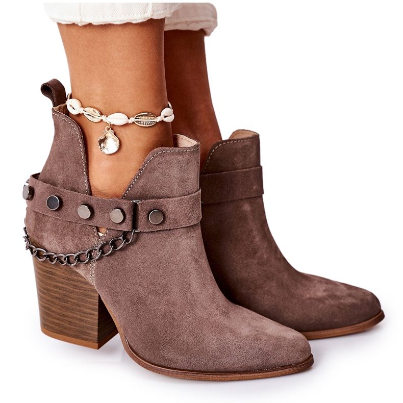 Lewski Shoes Cizme de velur pe o bară Pantofi Lewski 2880 Maro