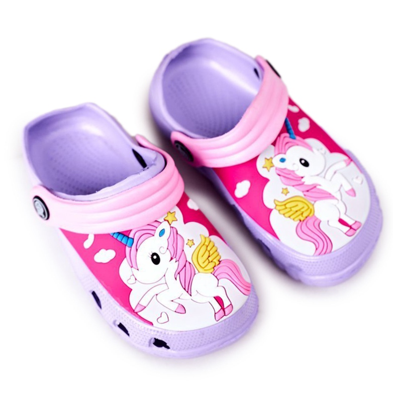 Papuci de spumă pentru copii Crocs Violet Pink Oscar roz