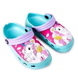 Papuci de spumă pentru copii Crocs Green Violet Oscar verde Papuci de spumă pentru copii Crocs Green Violet Oscar verde