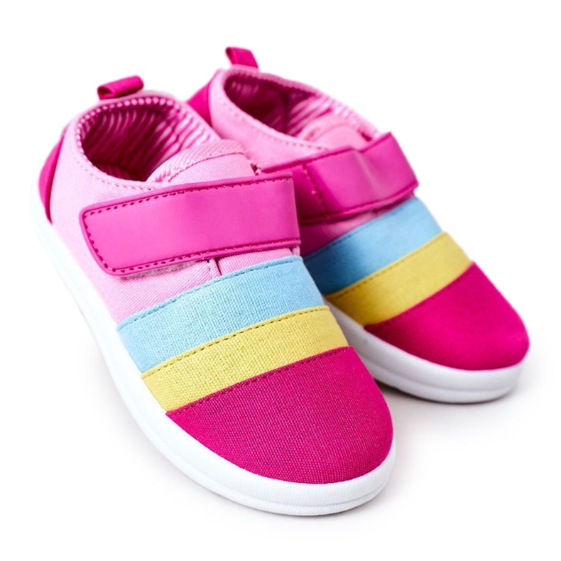 Apawwa Adidași pentru copii cu velcro fucsia Marta roz multicolor