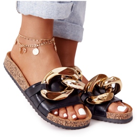 PS1 Flip Flops negru cu un lanț Black Last Dance