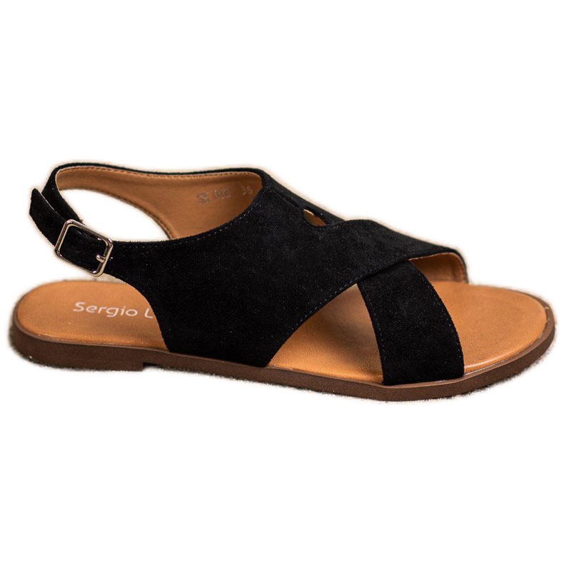 Sergio Leone Sandale plate negre negru