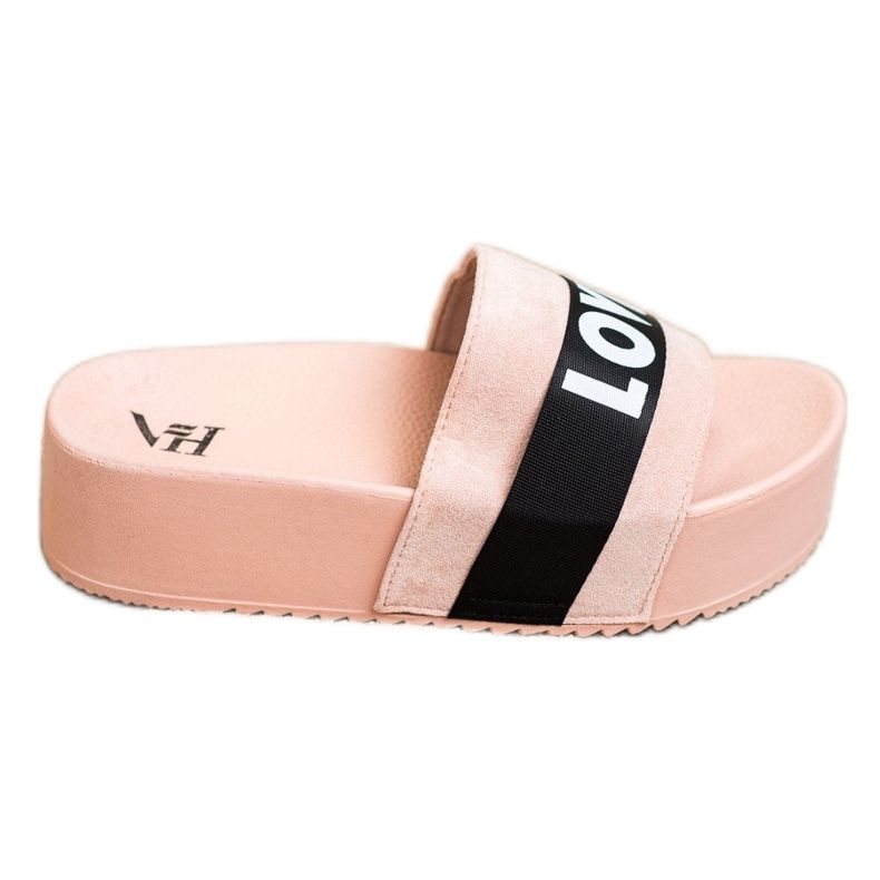 SHELOVET Papuci pe platforma dragostei roz