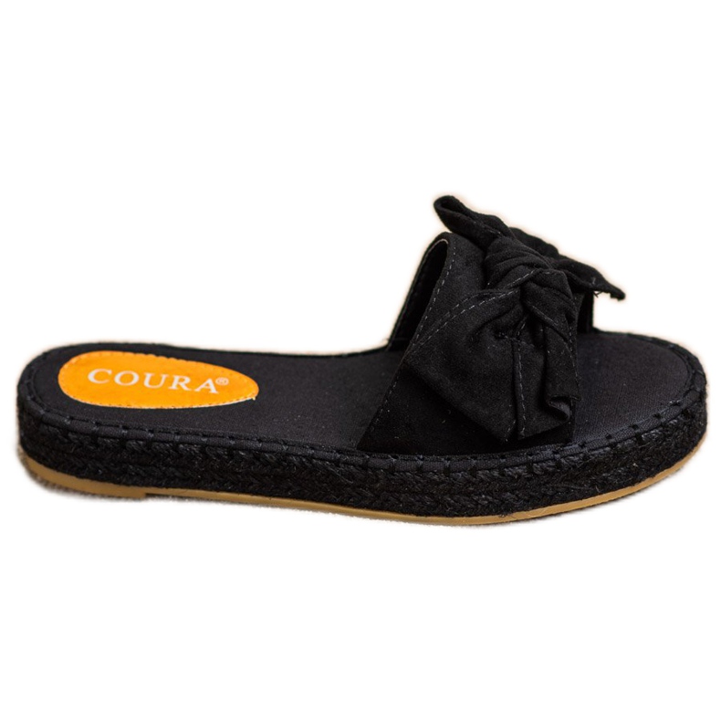 Coura Papuci Espadrile Cu Arc negru