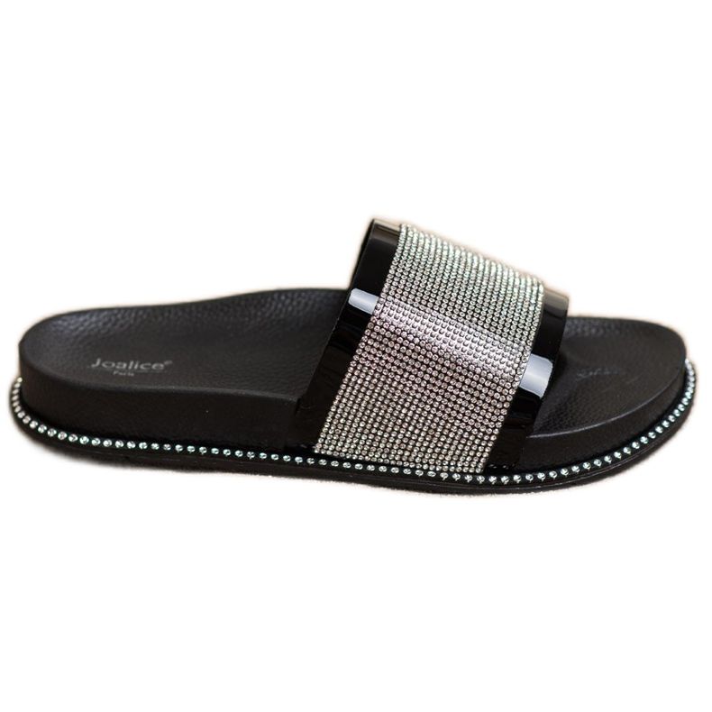 SHELOVET Papuci negri strălucitori negru