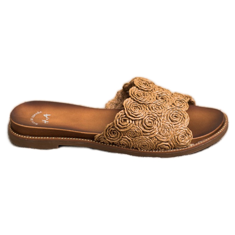 SHELOVET Papuci împletiti maro