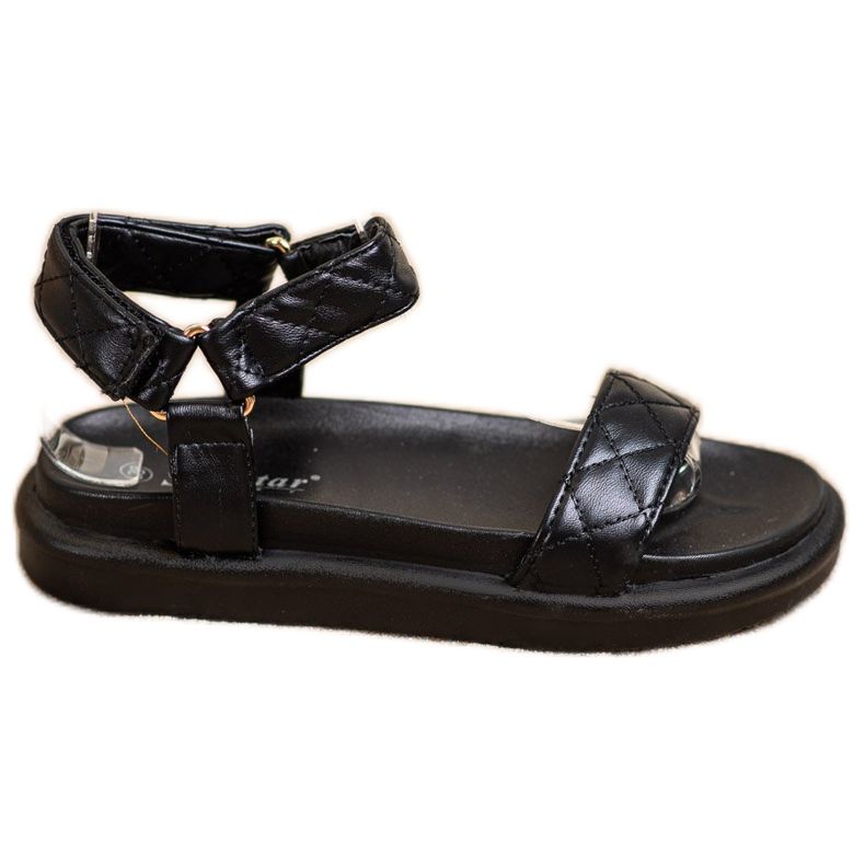 Seastar Sandale negre cu piele ecologică negru
