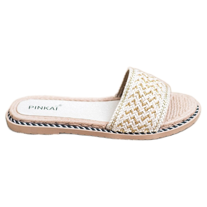 SHELOVET Papuci casual împletiți alb