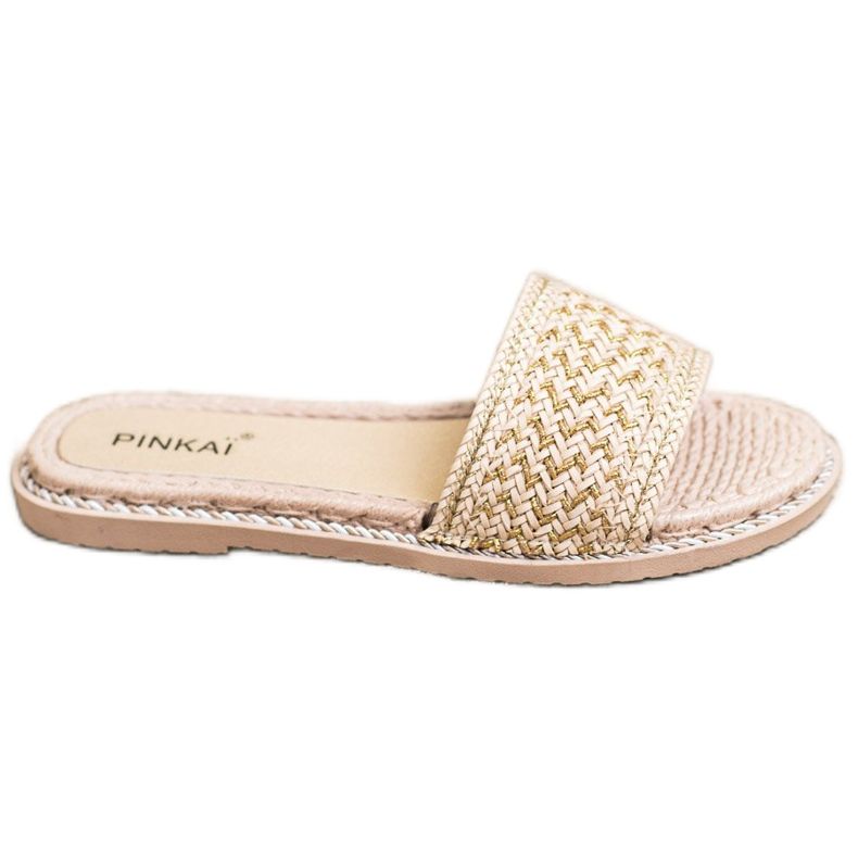 SHELOVET Papuci casual împletiți bej