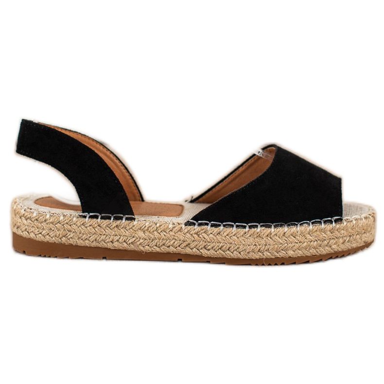 Ideal Shoes Espadrile alunecoase negru