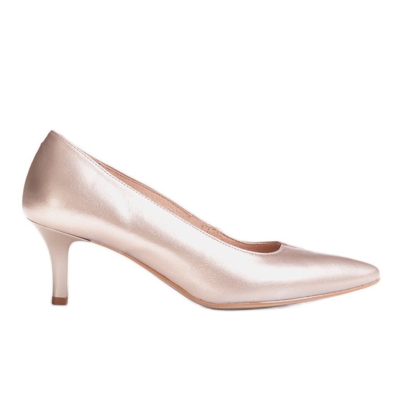 Marco Shoes Stilete confortabile și clasice 1039P platină cu tocuri joase de aur