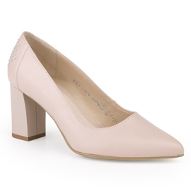 Marco Shoes Pompele 1068P de culoare roz pudră cu jeturi Marco Shoes Pompele 1068P de culoare roz pudră cu jeturi