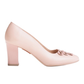 Marco Shoes Pompele roz 1120P cu un ornament floral Marco Shoes Pompele roz 1120P cu un ornament floral