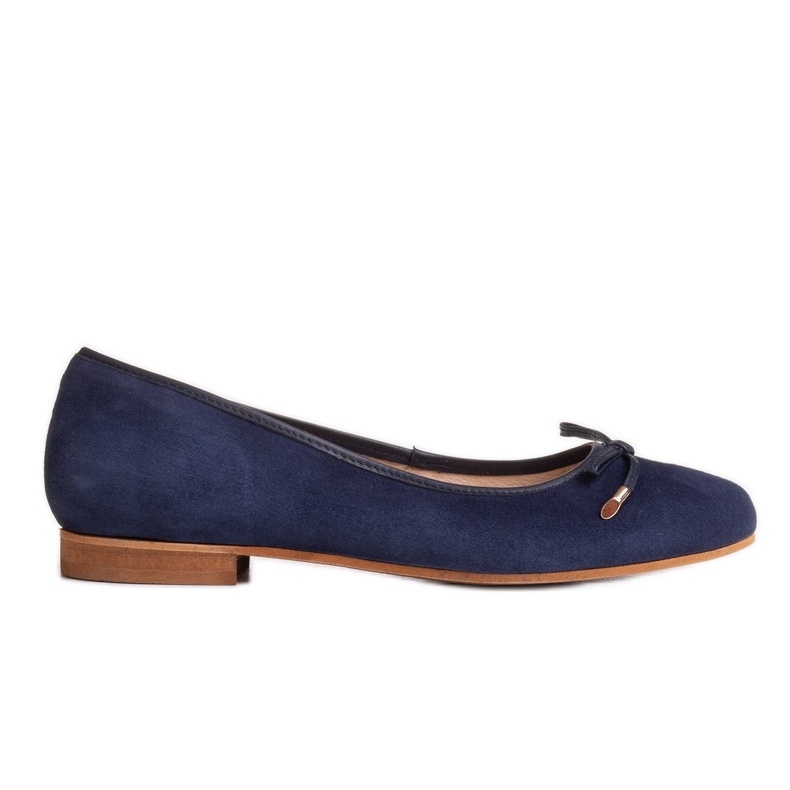 Marco Shoes Balerini din piele de căprioară 1152P în bleumarin albastru marin