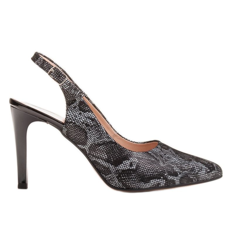 Marco Shoes Sandale negre 0245P cu motiv șarpe negru